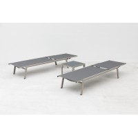 Mare set lehátek + stůl, mocca/ šedá