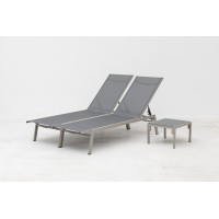 Mare set lehátek + stůl, mocca/ šedá