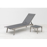 Mare set lehátek + stůl, mocca/ šedá