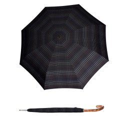 KNIRPS T.772 LONG automatic Check Black - pánský holový vystřelovací deštník
