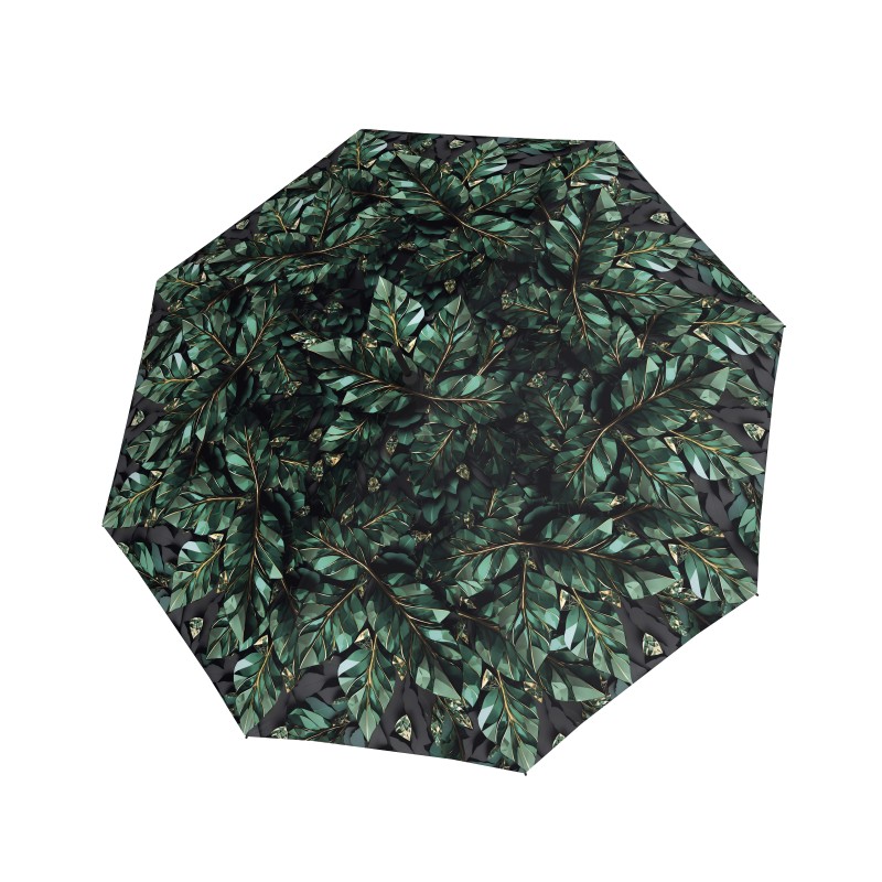 Fiber Flex Long AC Imperial Crystal Leaves - dámský holový vystřelovací deštník