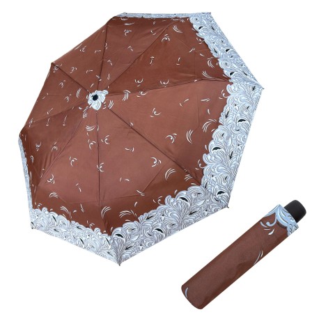 Derby Hit Mini Flowers Brown- dámský skládací deštník