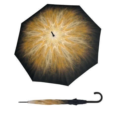 Doppler Fiber Flex long AC Imperial Golden Feather - dámský holový vystřelovací deštník