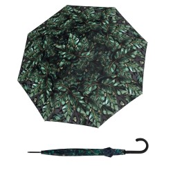 Fiber Flex Long AC Imperial Crystal Leaves - dámský holový vystřelovací deštník