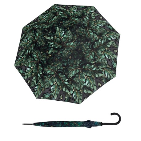 Doppler Fiber Flex Long AC Imperial Crystal Leaves - dámský holový vystřelovací deštník
