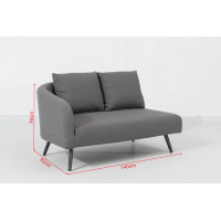 Deluxe Lika-Tex rohová pohovka s taburetem