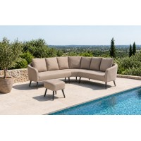 Deluxe Lika-Tex rohová pohovka s taburetem