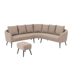 Deluxe Lika-Tex rohová pohovka s taburetem