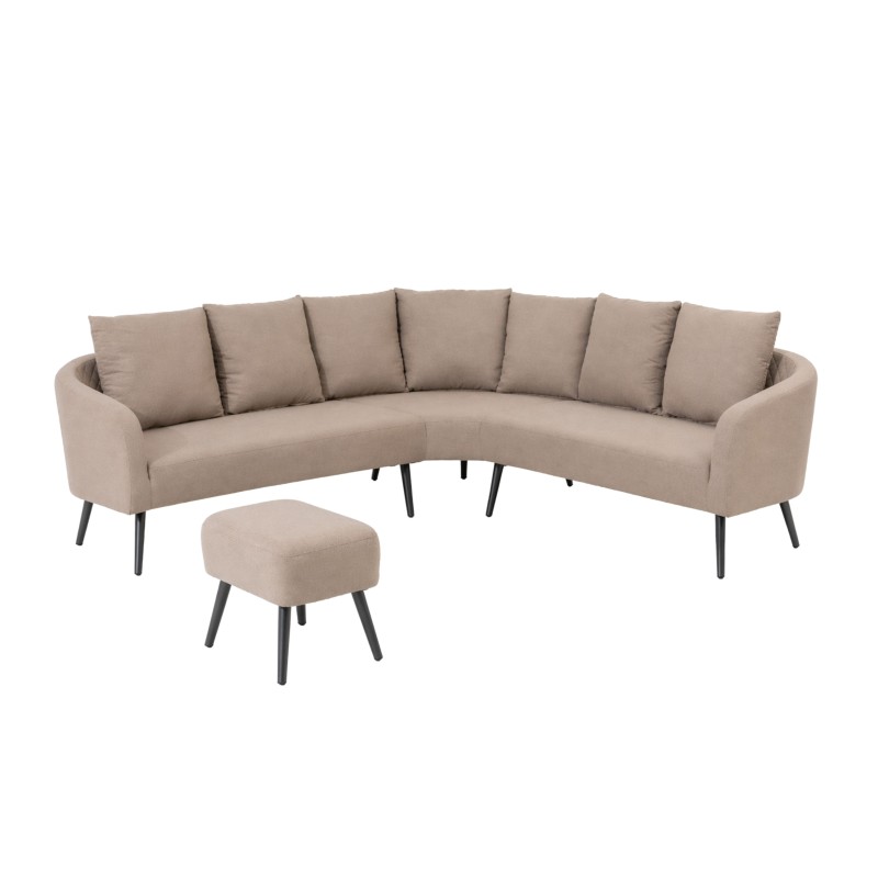 Deluxe Lika-Tex rohová pohovka s taburetem