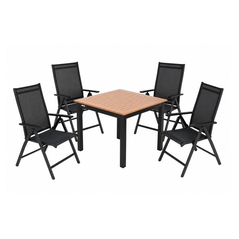 EXPERT WOOD Antracit - zahradní hliníková souprava polohovací 4+1