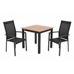 EXPERT WOOD Antracit - zahradní hliníková sedací souprava 4+1