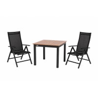 EXPERT WOOD Antracit - zahradní hliníková souprava polohovací 4+1