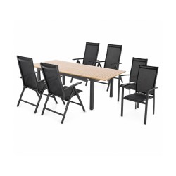 EXPERT WOOD Antracit - zahradní hliníková souprava polohovací 4+1