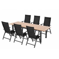 EXPERT WOOD Antracit - zahradní hliníková souprava polohovací 4+1