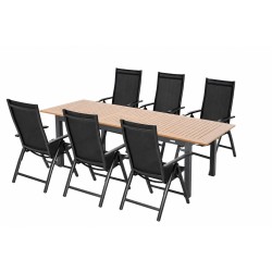 EXPERT WOOD Antracit - zahradní hliníková souprava polohovací 4+1