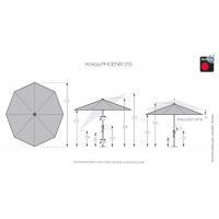 KNIRPS PHOENIX 315 cm - zahradní středový slunečník