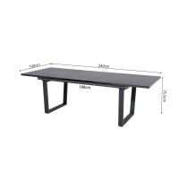 LIVORNO - zahradní rozkládací stůl 180/240 x 100 x 75,5 cm