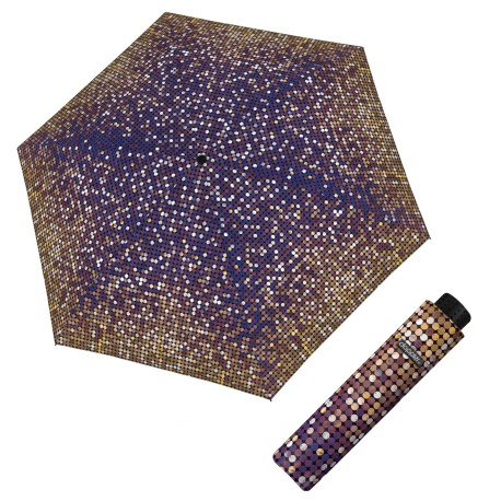 Doppler Fiber Havanna Twinkle blue - dámský skládací deštník