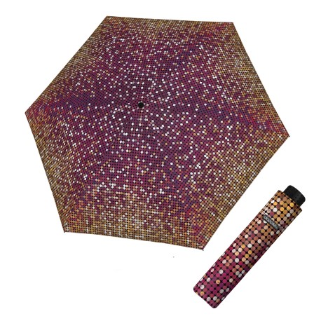 Doppler Fiber Havanna Twinkle berry - dámský skládací deštník