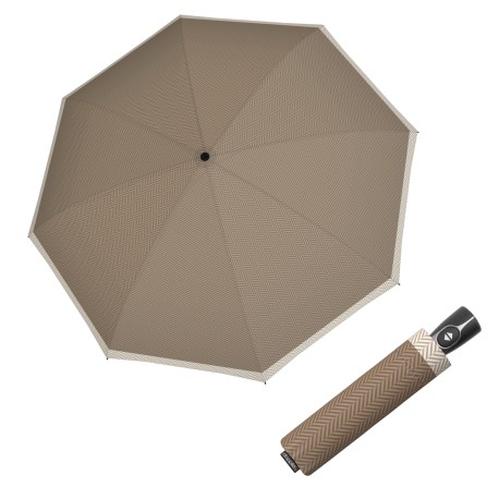 Doppler Fiber Magic Chevron sand - dámský plně automatický deštník
