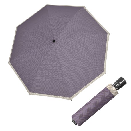 Doppler Fiber Magic Chevron lilac - dámský plně automatický deštník