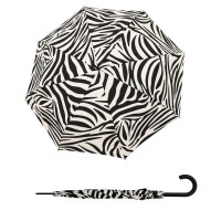 Hit Long AC Wildstripes bílý - dámský holový vystřelovací deštník