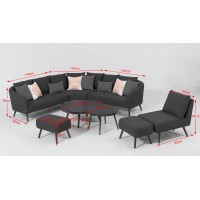 Melia LIKA-TEX® antracit - luxusní zahradní sestava