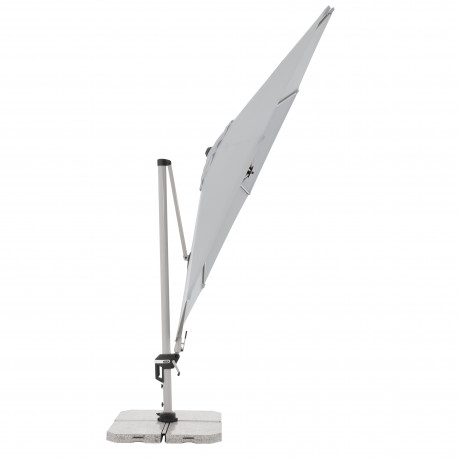Výkyvný zahradní slunečník s boční tyčí Doppler ACTIVE 370 cm - světle šedý