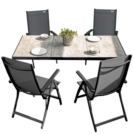 Hliníková sedací souprava 4+1 Doppler BERGAMO ACTIVE šedá