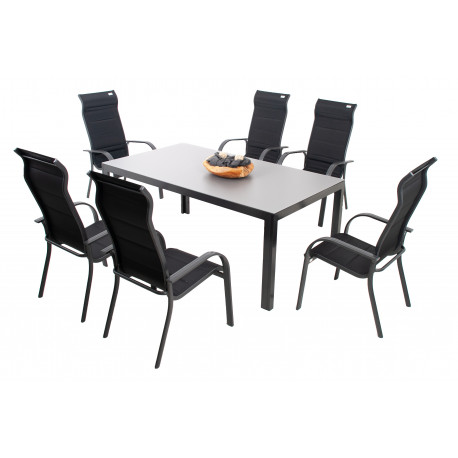 Hliníková zahradní sedací souprava 6+1 Doppler LUNA MIAMI šedá