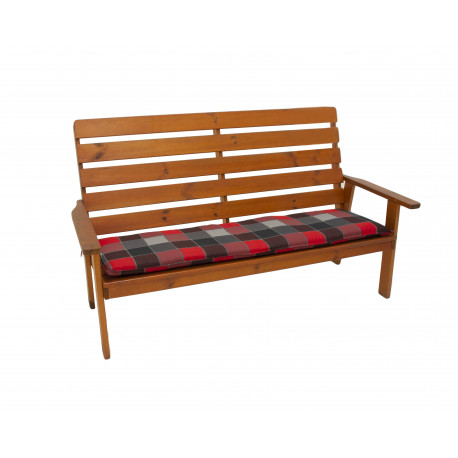 Doppler Sedák na 3místnou lavici 150 x 45 x 6 cm, červená, káro / kostka