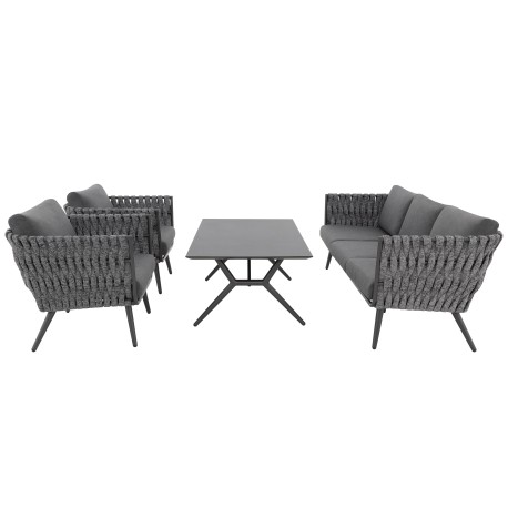 Doppler RIVA EXPERT antracit/šedá - zahradní hliníková souprava