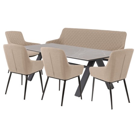 Doppler NOVA PARIS mocca 1 – luxusní zahradní souprava s lavicí 4+1+1